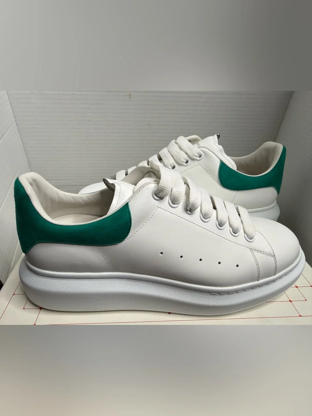 NWBT Men’s Alexander McQueen White and Green/Blue Oversized Sneakers